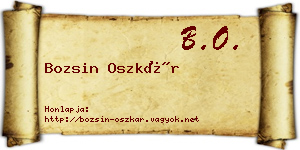 Bozsin Oszkár névjegykártya
